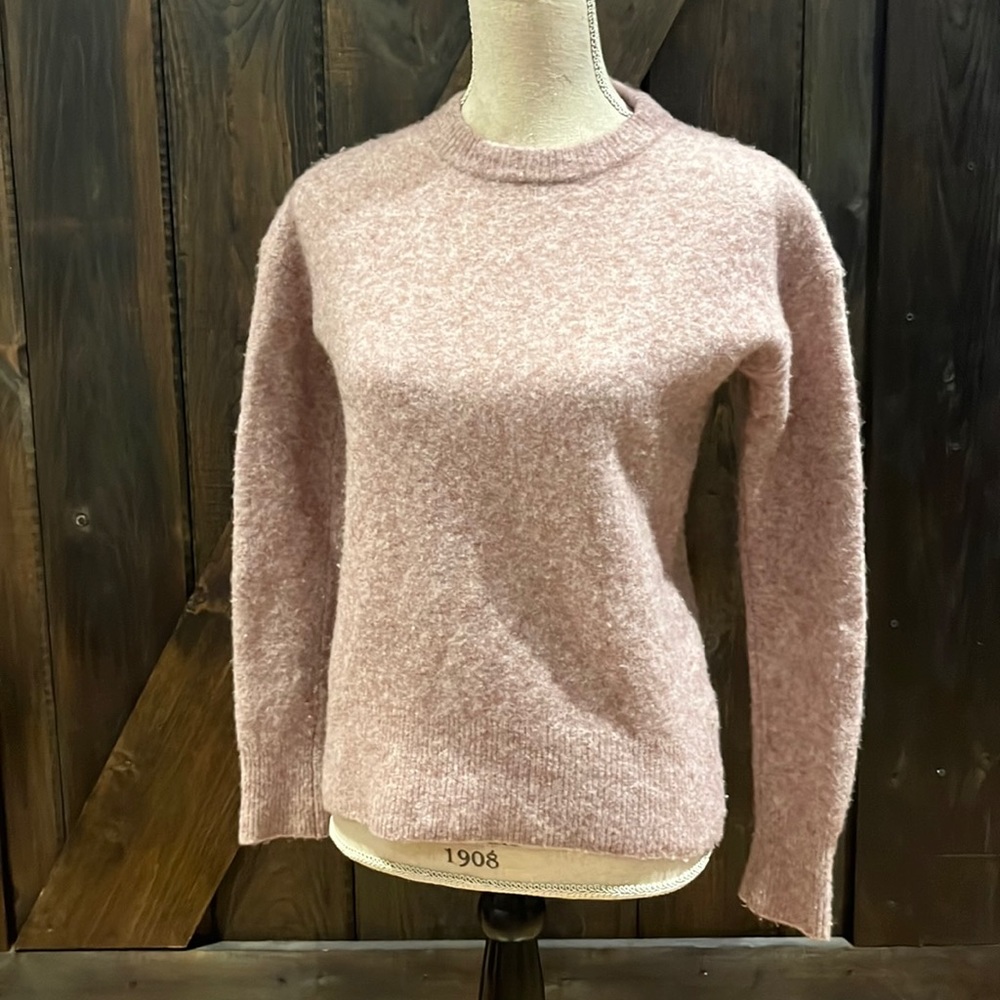The Group Babaton by Aritzia merino wool speckled purple crew neck sweater
